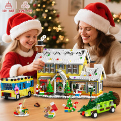 CUBIMANA holiday snow village with LED houses boosts cozy seasonal ambiance