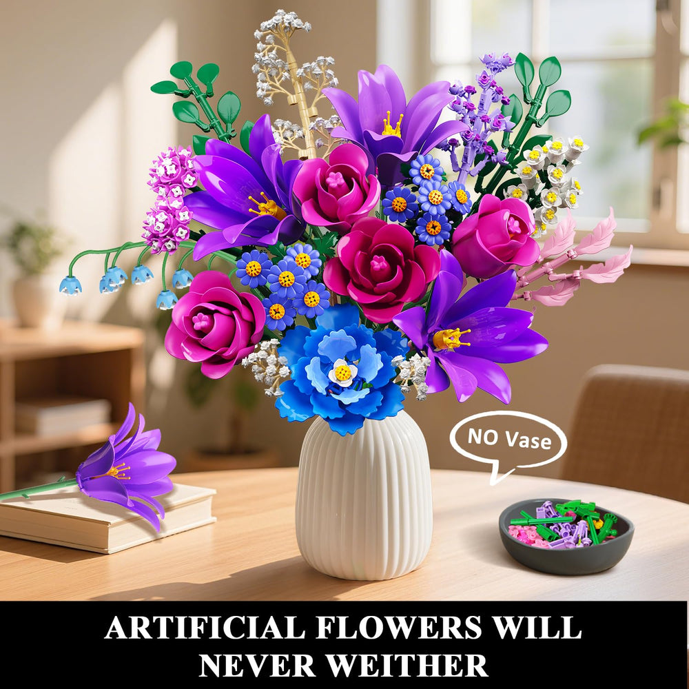 Cubimana LED light effect on blooms creates a magical nighttime centerpiece