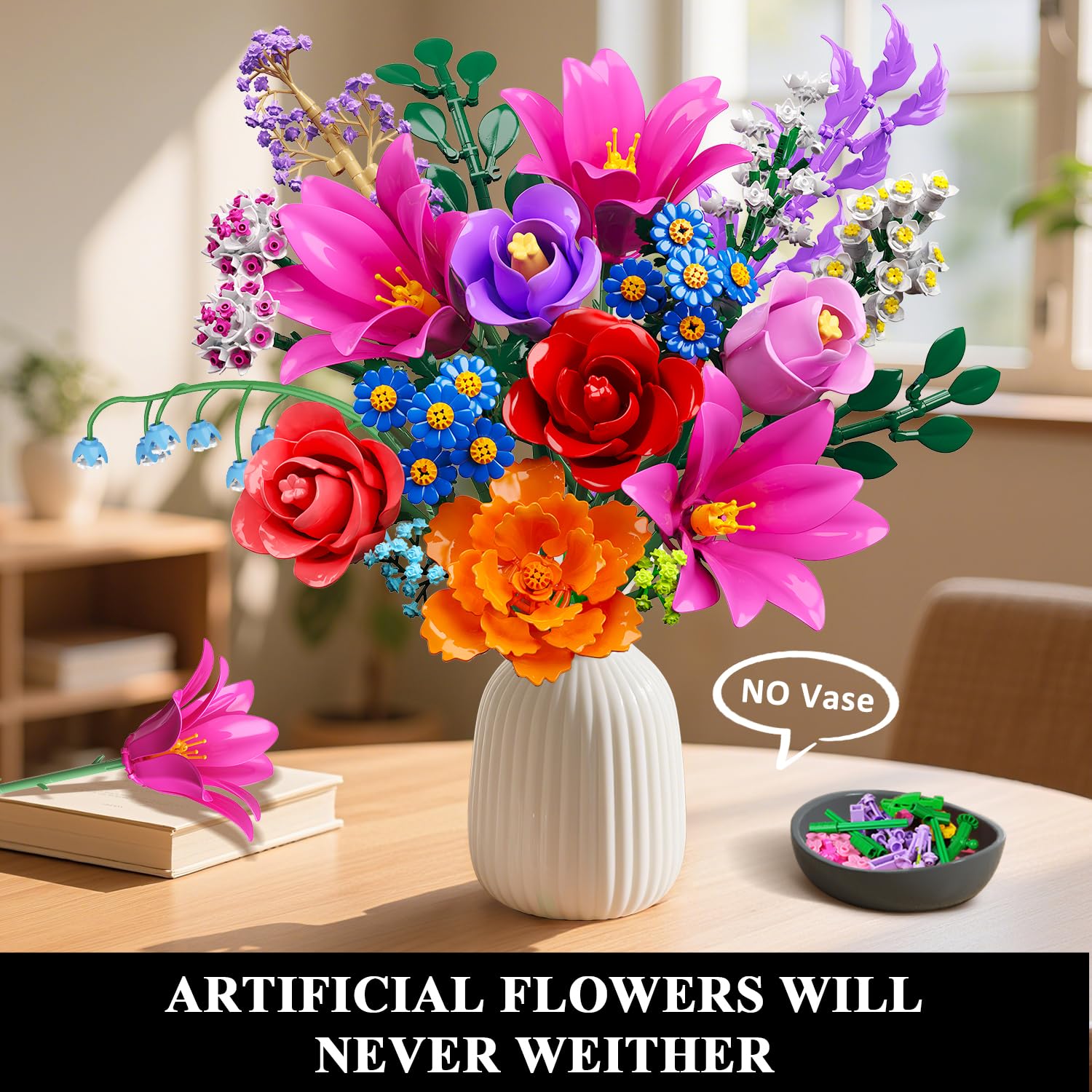 CUBIMANA LED-light bouquet brightens spaces, ideal for desks, shelves, or nightstands.
