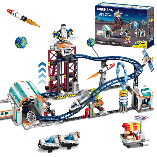 CUBIMANA Space Roller Coaster rocket scene fuels imaginative space play