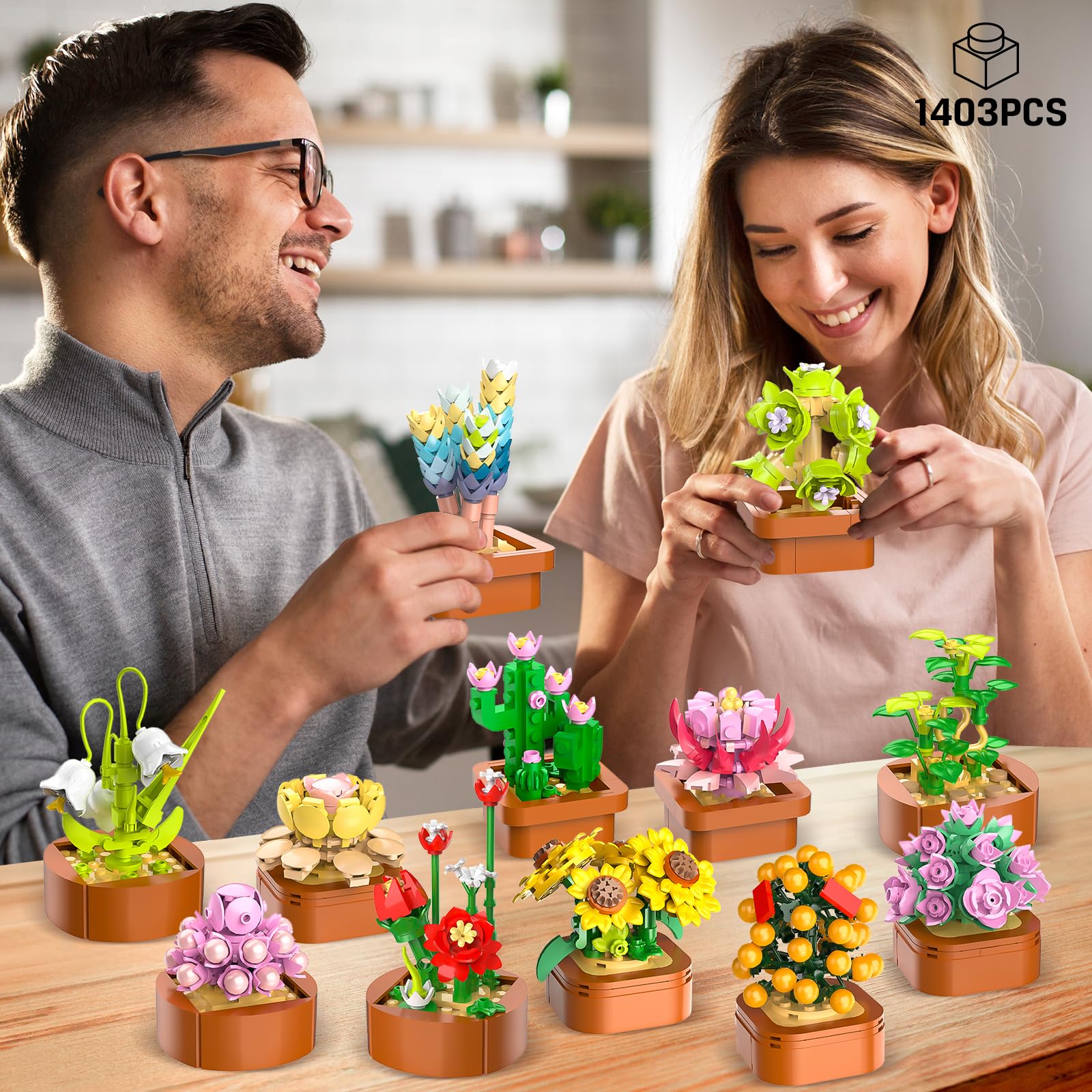 CUBIMANA succulent mini-buildings close-up shows vivid detail for a lifelike home display.