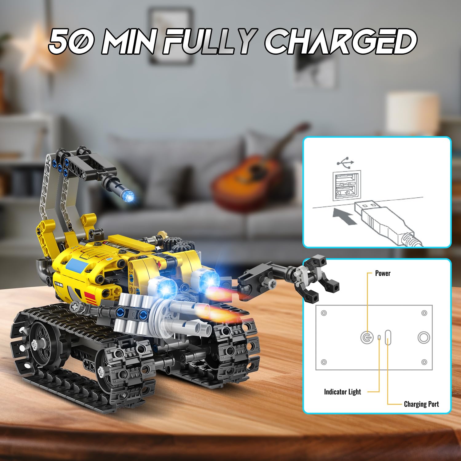 CUBIMANA tank mode highlights sturdy gears and mechanical action.