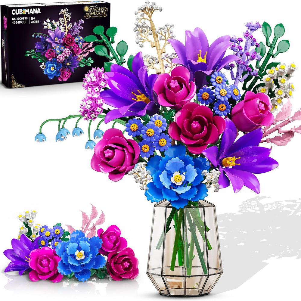 Cubimana valentines bouquet assembly kit with LED light, soft glow enhances ambiance