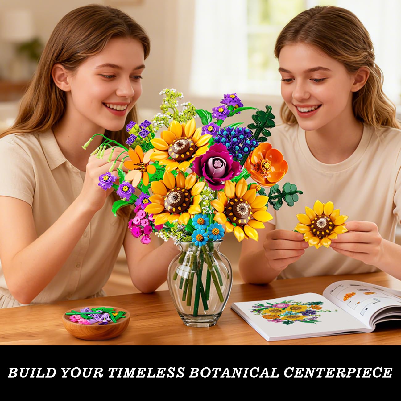 Cubimana bouquet on desk image, year-round color without watering.