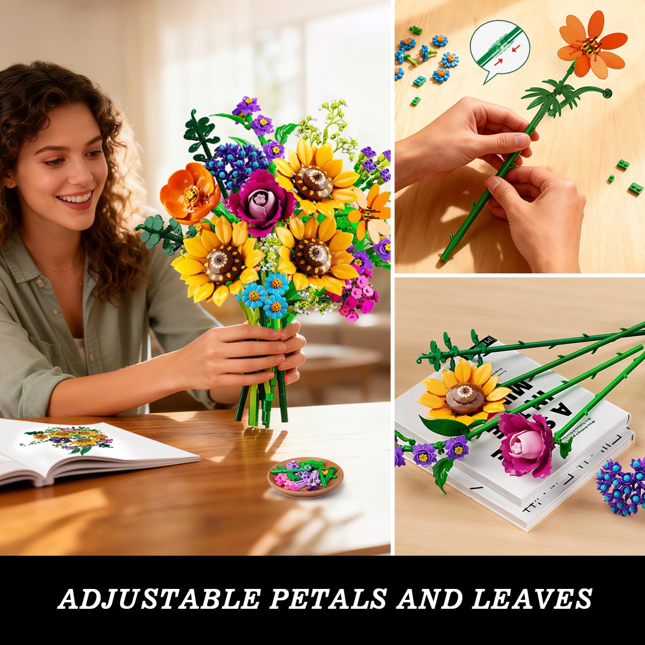 Cubimana LED lights image, soft night glow through petals.