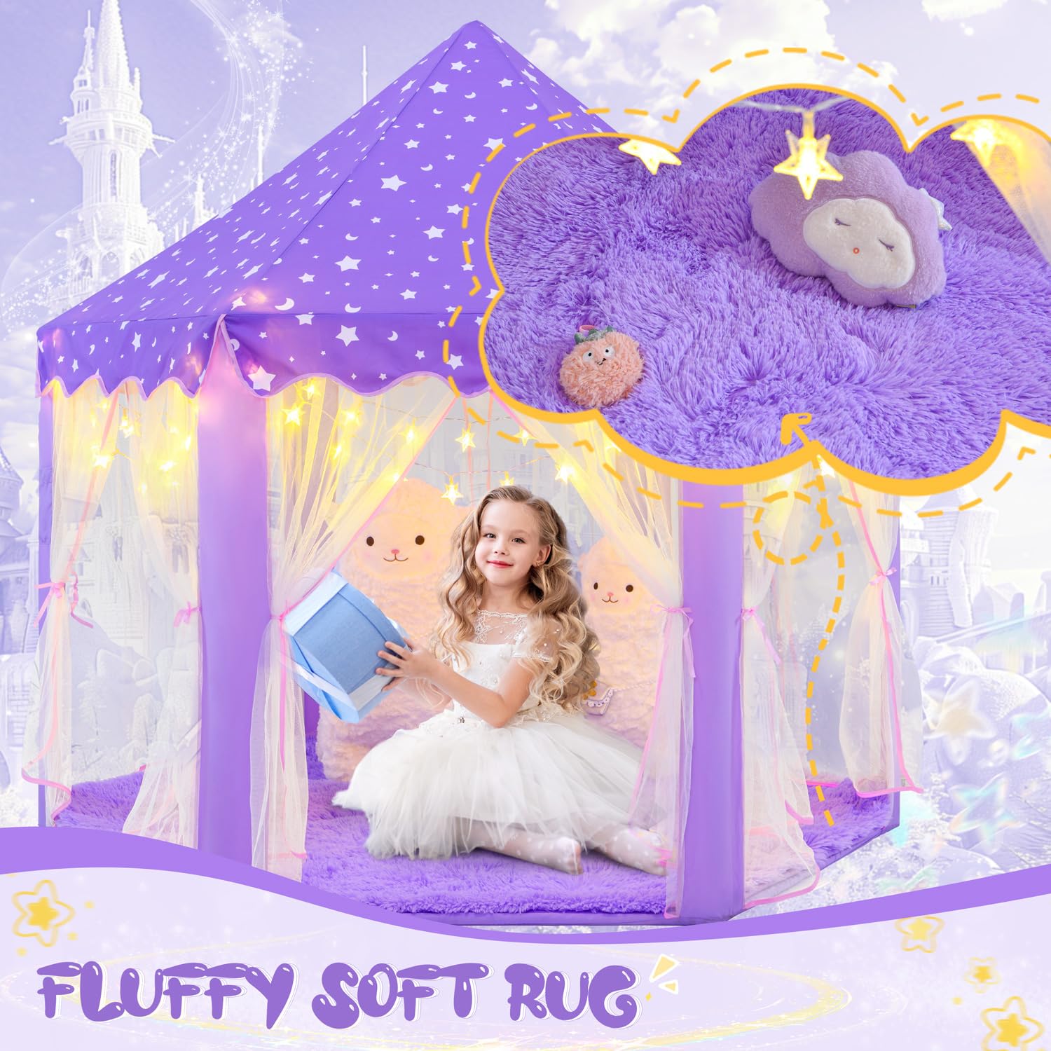 CUBNBUD castle-inspired playhouse interior for imaginative pretend play.