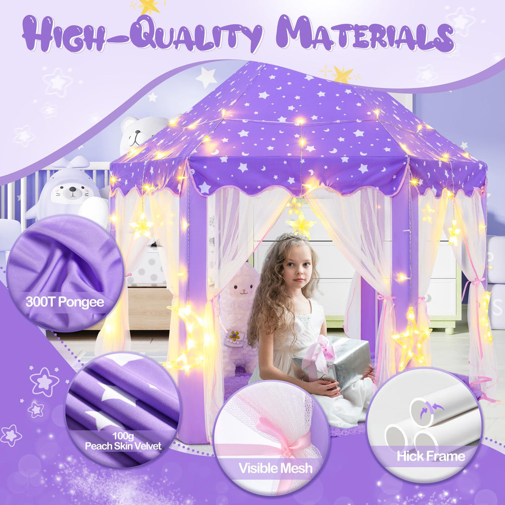 CUBNBUD Princess Tent showcases a castle design to inspire pretend play.