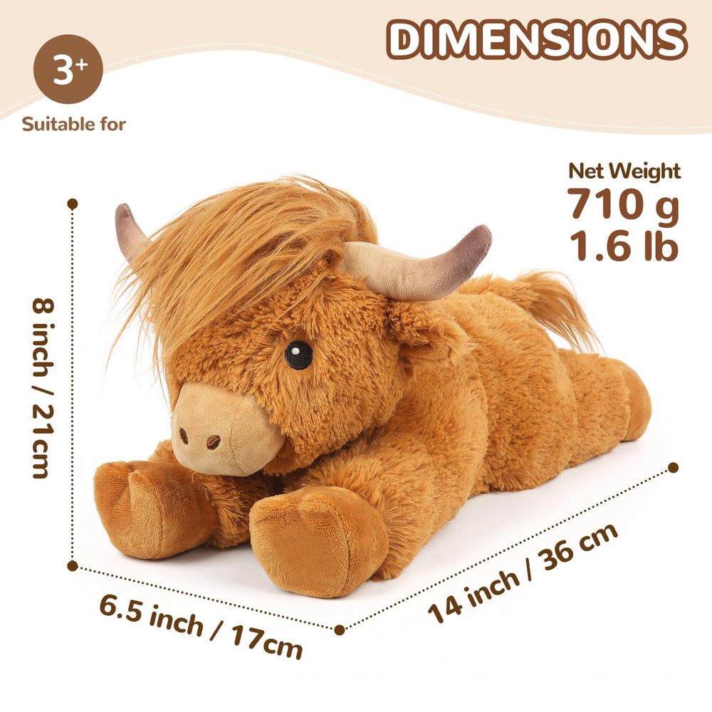 Cuckool Highland Cow plush close-up on soft fur texture for comfort