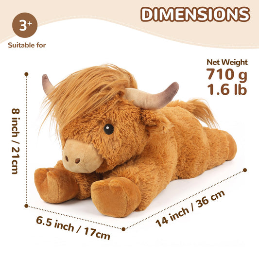 Cuckool Highland Cow plush close-up on soft fur texture for comfort