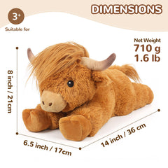 Cuckool Highland Cow plush close-up on soft fur texture for comfort