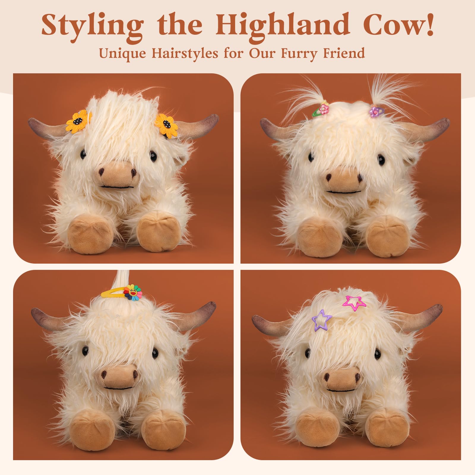 Cuckool Highland Cow plush lavender scent adds calming fragrance.