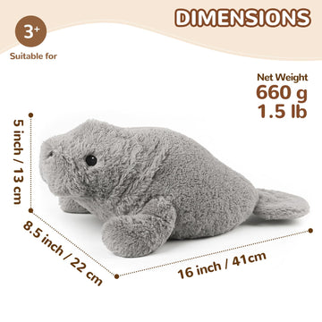 Cuckool Manatee plush flaxseed-filling delivers lasting warmth during use.