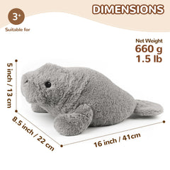 Cuckool Manatee plush flaxseed-filling delivers lasting warmth during use.