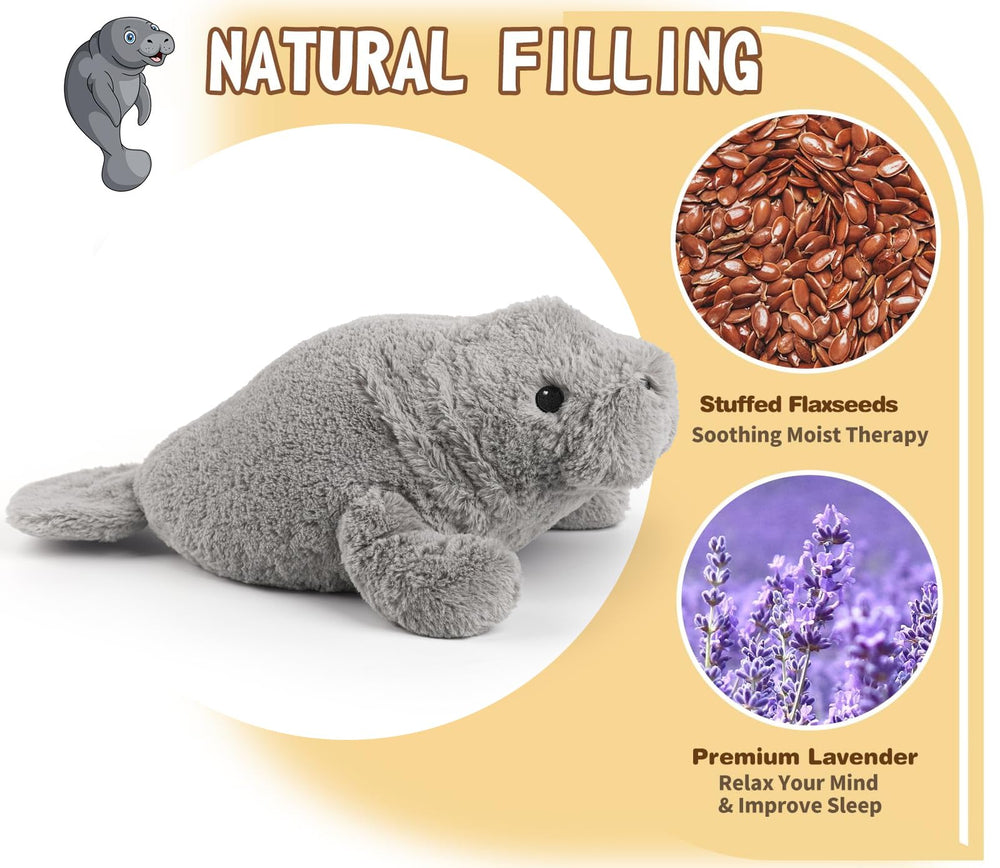 Cuckool Manatee plush lavender-scent adds calming aroma during cuddles.