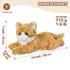 Cuckool Orange Tabby Cat Plush lavender scent adds calm