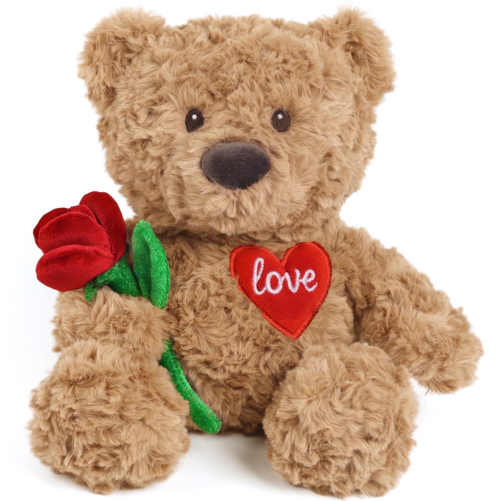 Cuckool teddy bear with rose and heart embroidery symbolizing enduring affection