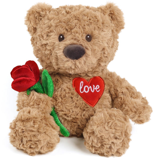 Cuckool teddy bear with rose and heart embroidery symbolizing enduring affection