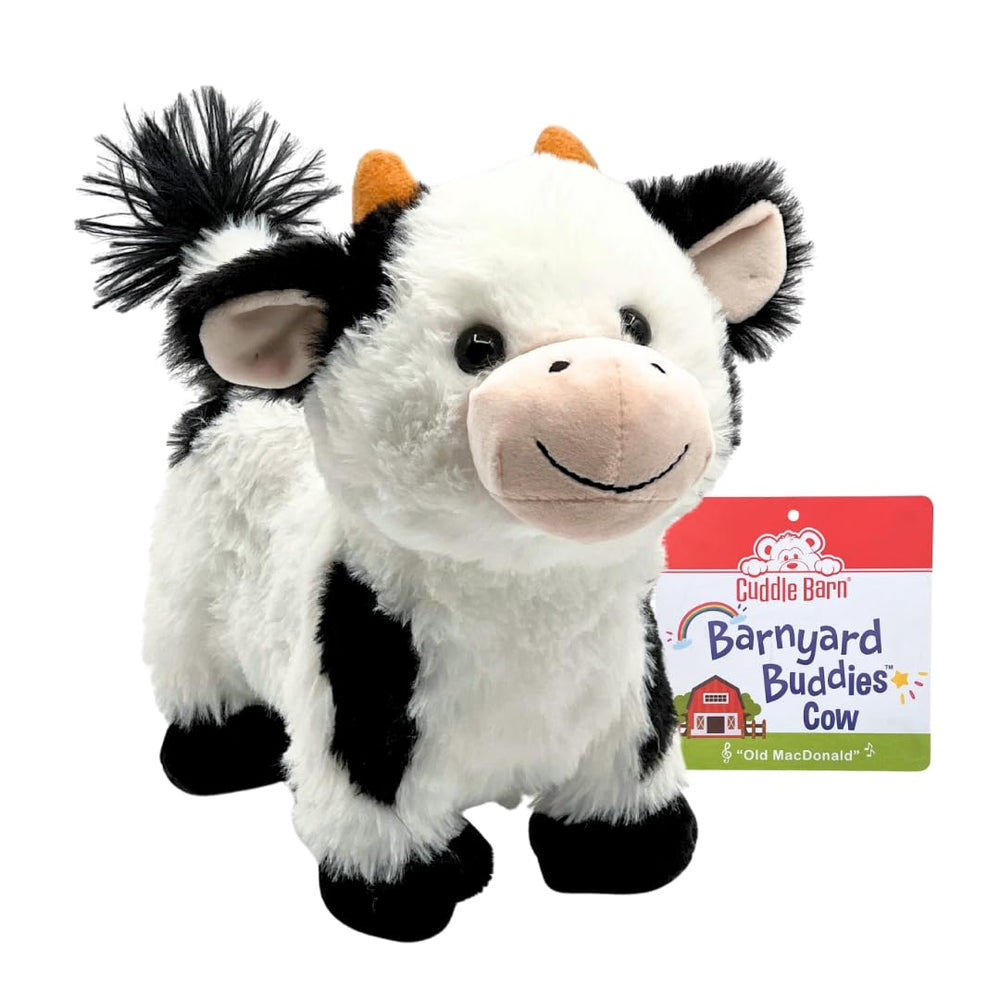 Cuddle Barn Barnyard Buddies Cow walks with wagging tail for interactive play