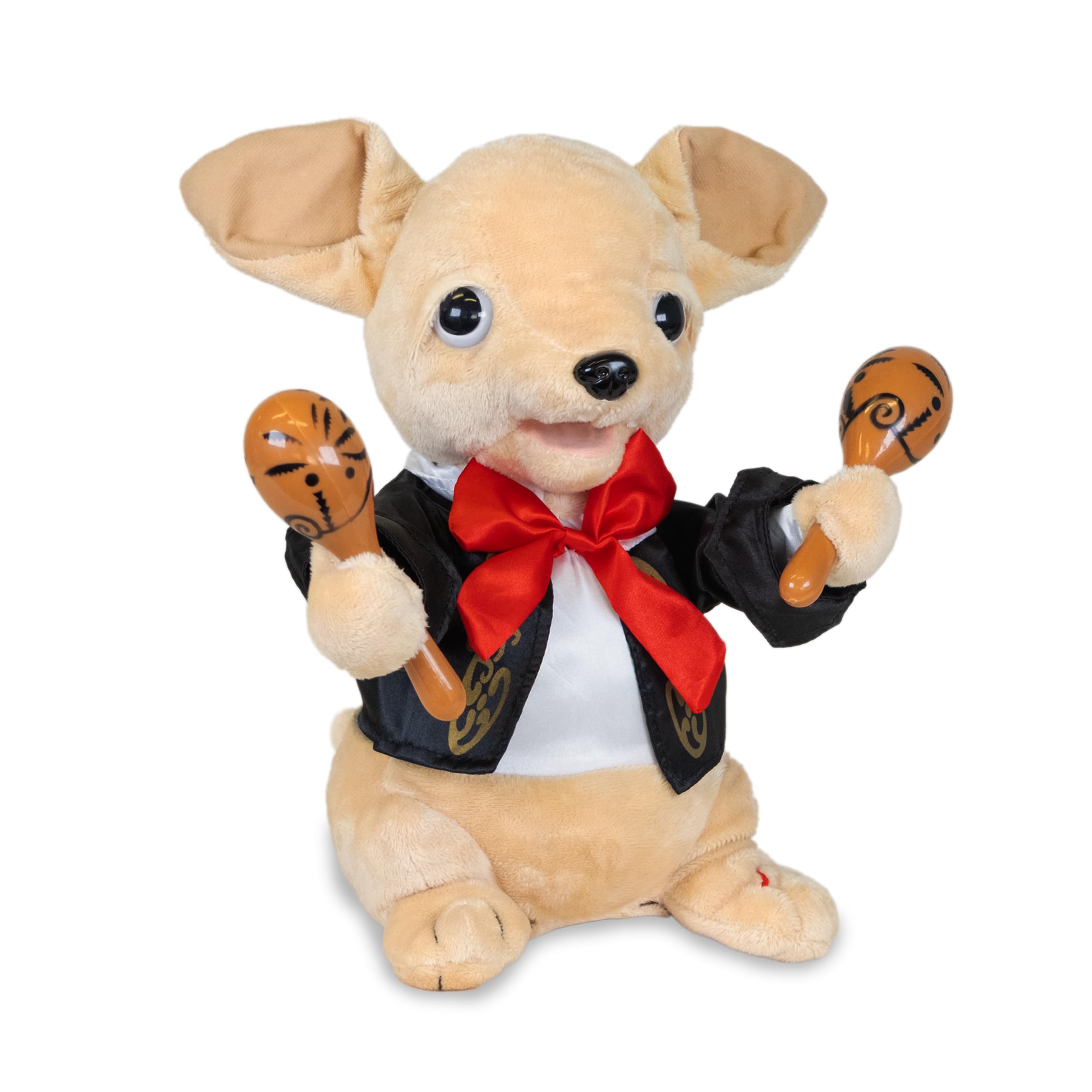 Chuey Bamba holds maracas to inspire singing and dancing.