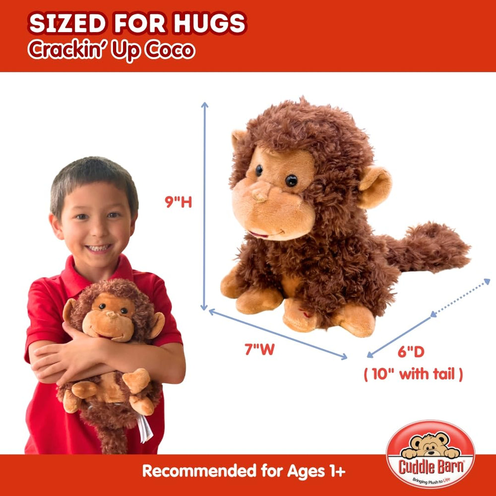Cuddle Barn Coco monkey sounds enhance pretend play