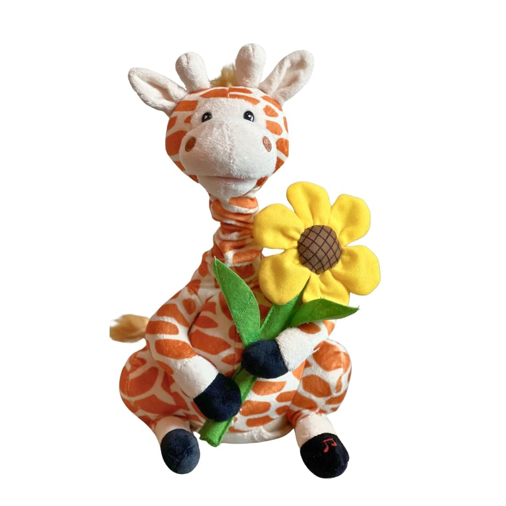 Gerry the Cuddle Barn plush with a neck growth feature for interactive play