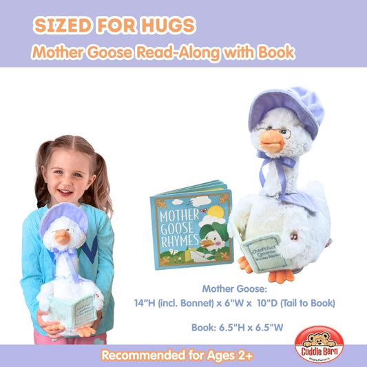 Mother Goose reads rhymes with lifelike beak movement for interactive storytelling.