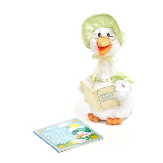 Cuddle Barn Mother Goose Read-Along sage head-turn feature highlighting interactive storytelling