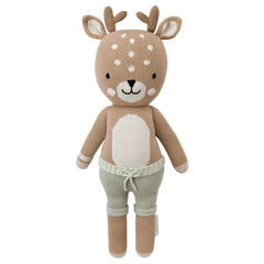 Cuddle + Kind Elliott the Fawn doll, front view, soft cotton for cozy play.