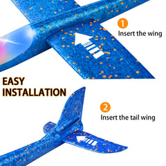 CUKU LED Airplane glider-mode shows stable forward flight.