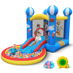 CulaLuva bounce house front view showing durable Oxford fabric for lasting backyard fun
