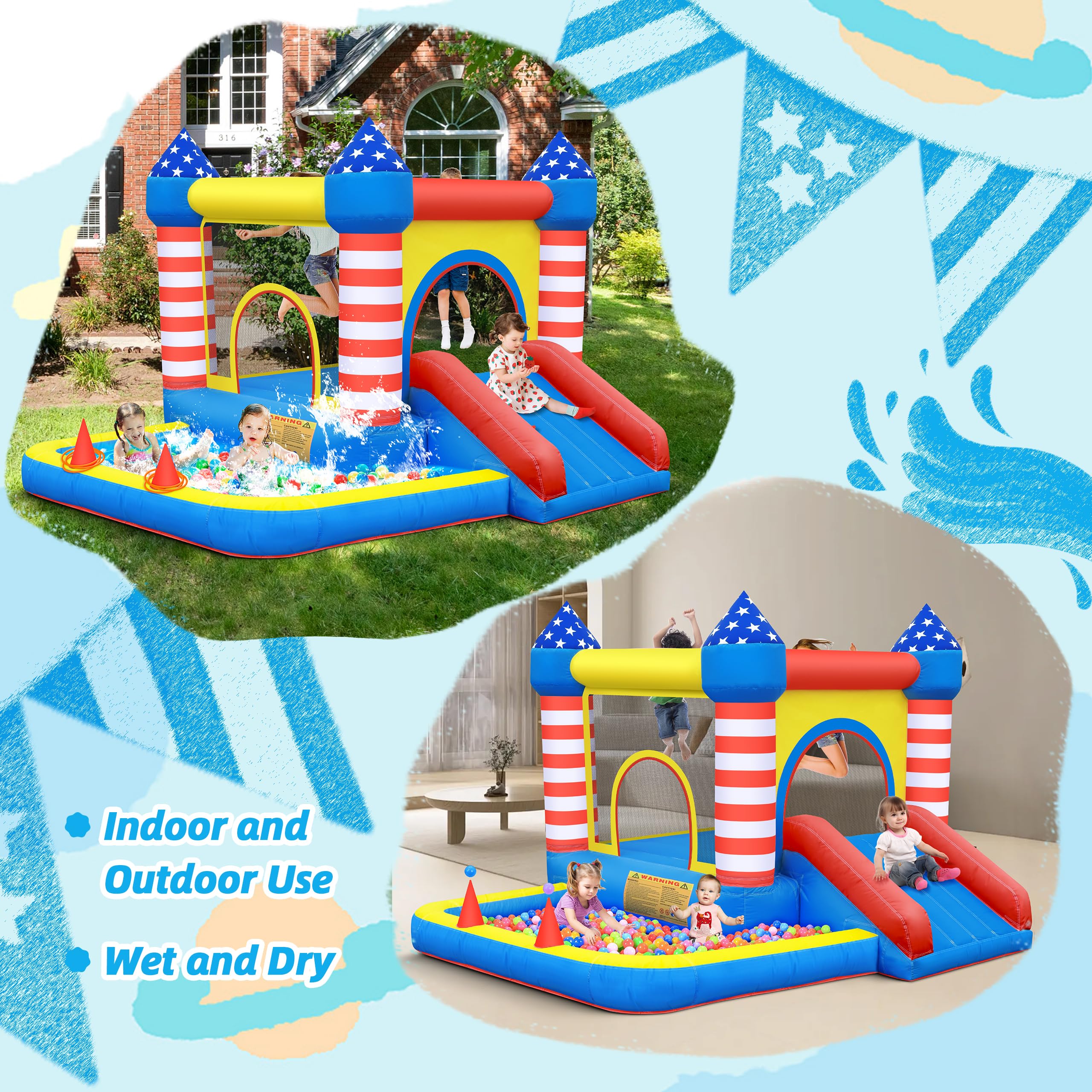 CulaLuva bounce house ring toss for cooperative games