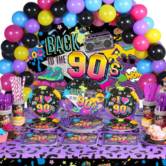 Cunhill 90s backdrop creates a nostalgic centerpiece for retro celebrations