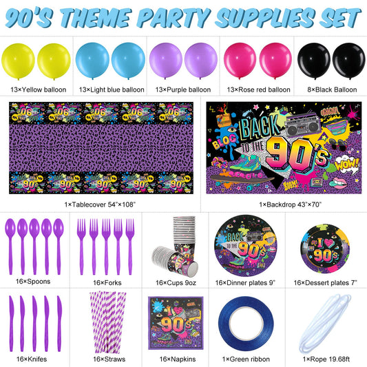 Cunhill 90s balloons pack adds bright color to hip hop themed party