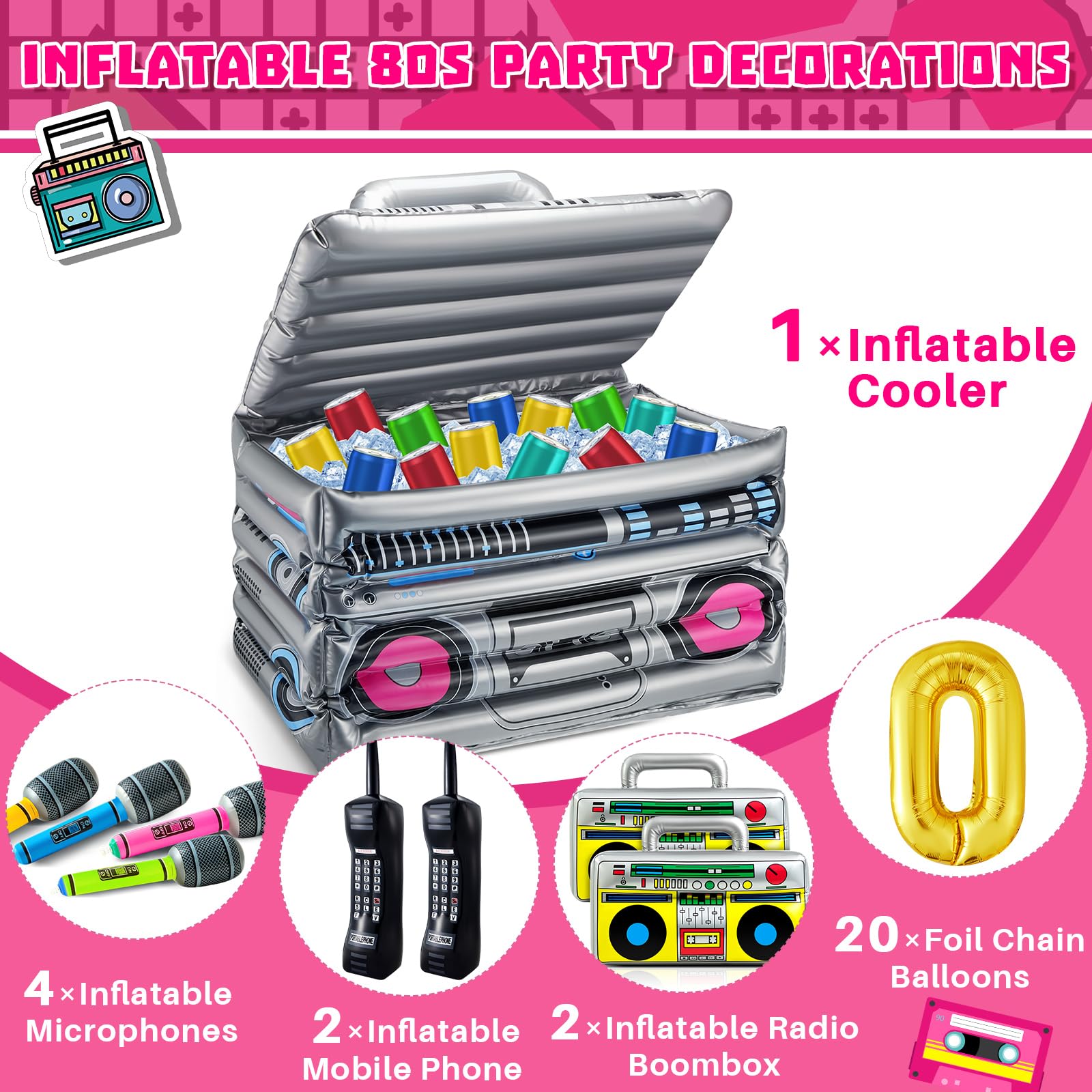 Cunhill inflatable mobile phones create a nostalgic focal point for photo backdrops.