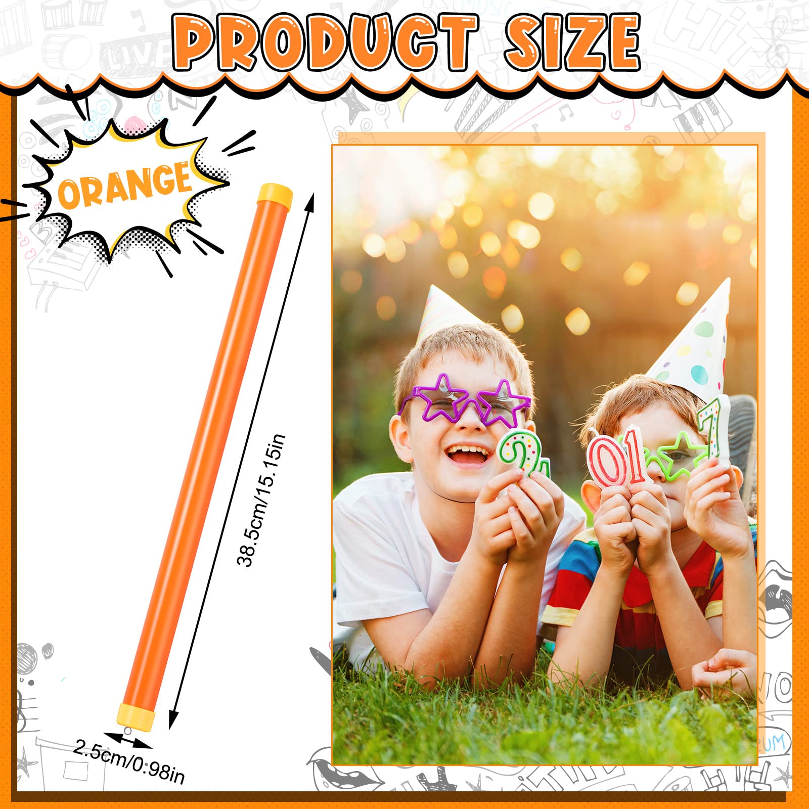 Cunno groan-tube noise maker stick in-hand use for portable party fun.