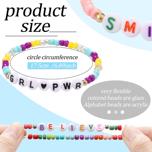Cunno letters acrylic beads bracelet showcasing bold word designs for kids
