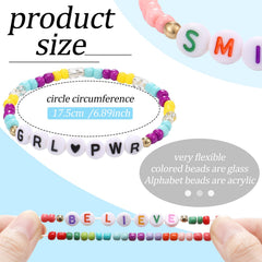 Cunno letters acrylic beads bracelet showcasing bold word designs for kids