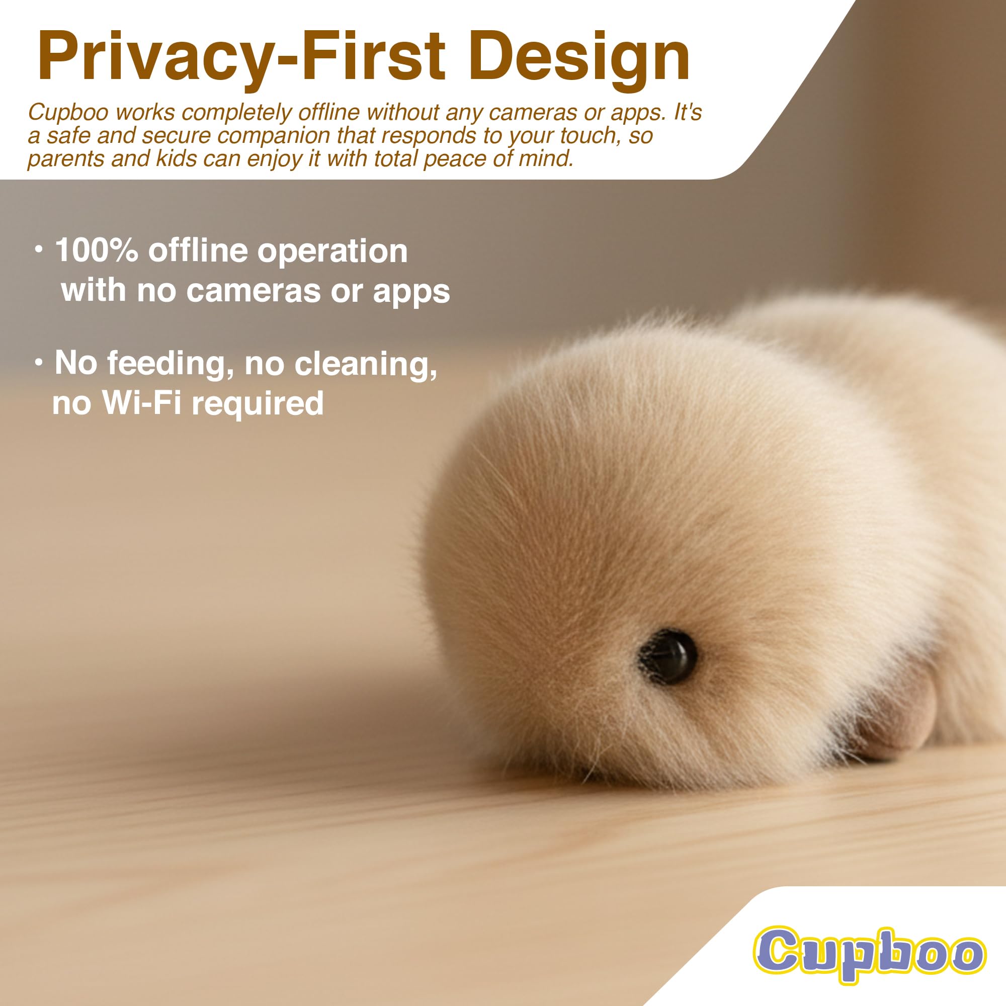 Cupboo soft, lifelike fur with gentle purring for soothing, cozy moments.