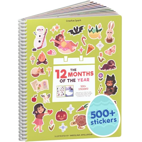 Cupkin 12 Months of The Year sticker book cover showing year-round creativity.
