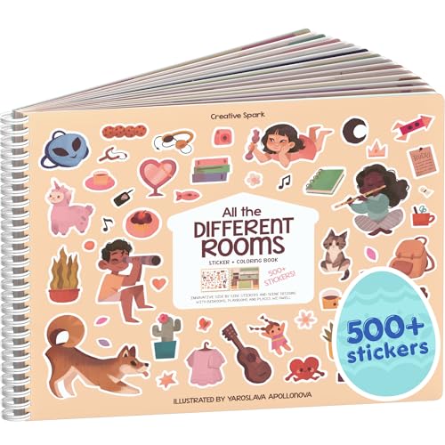 Cupkin All The Rooms sticker book cover featuring fashion-themed scenes for imaginative play