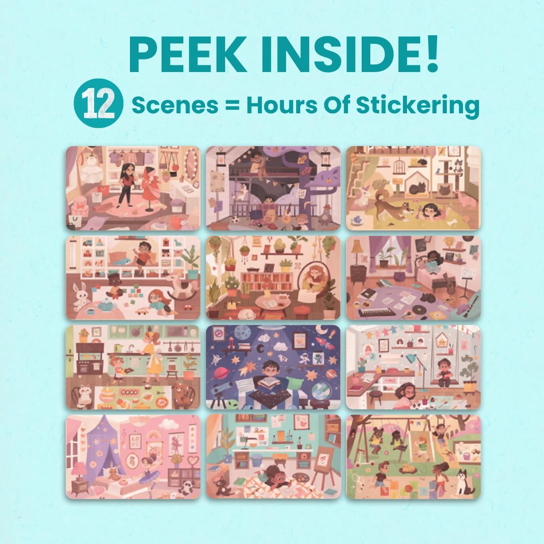 Cupkin All The Rooms travel-friendly sticker book ideal for planes and road trips