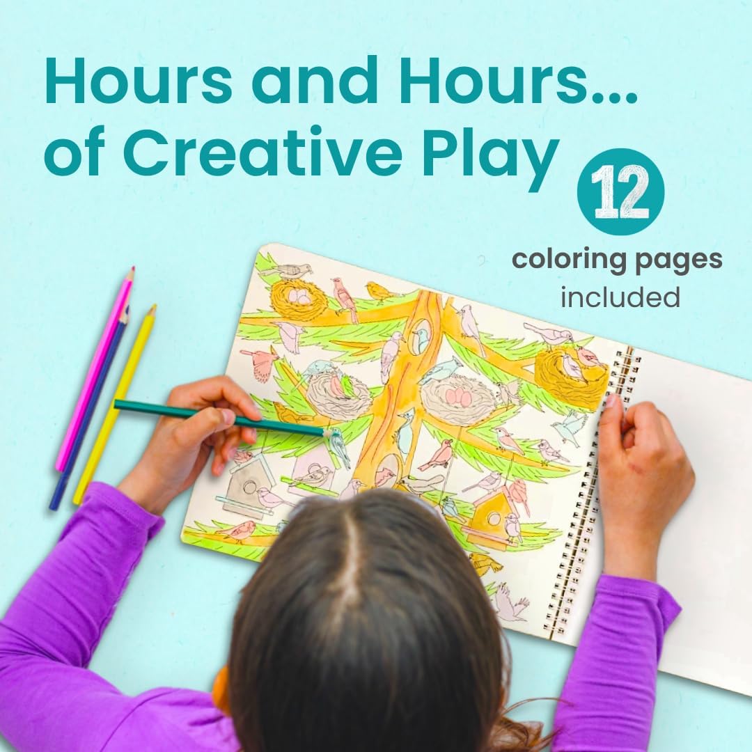 Cupkin Bird Sticker Book includes 12 coloring pages to spark creativity.