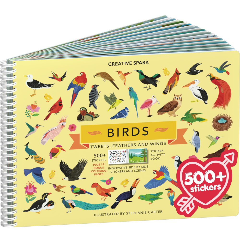 Cupkin Bird Sticker Book cover with colorful bird art for kids.