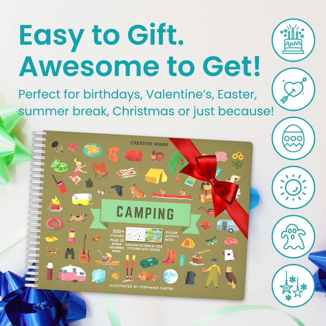 Cupkin Camping Sticker Book: portable, travel-friendly activity for kids