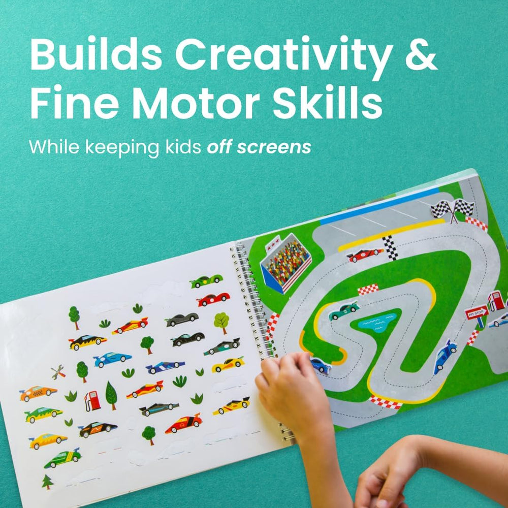 Cupkin cars stickers scene sparks pretend play and storytelling