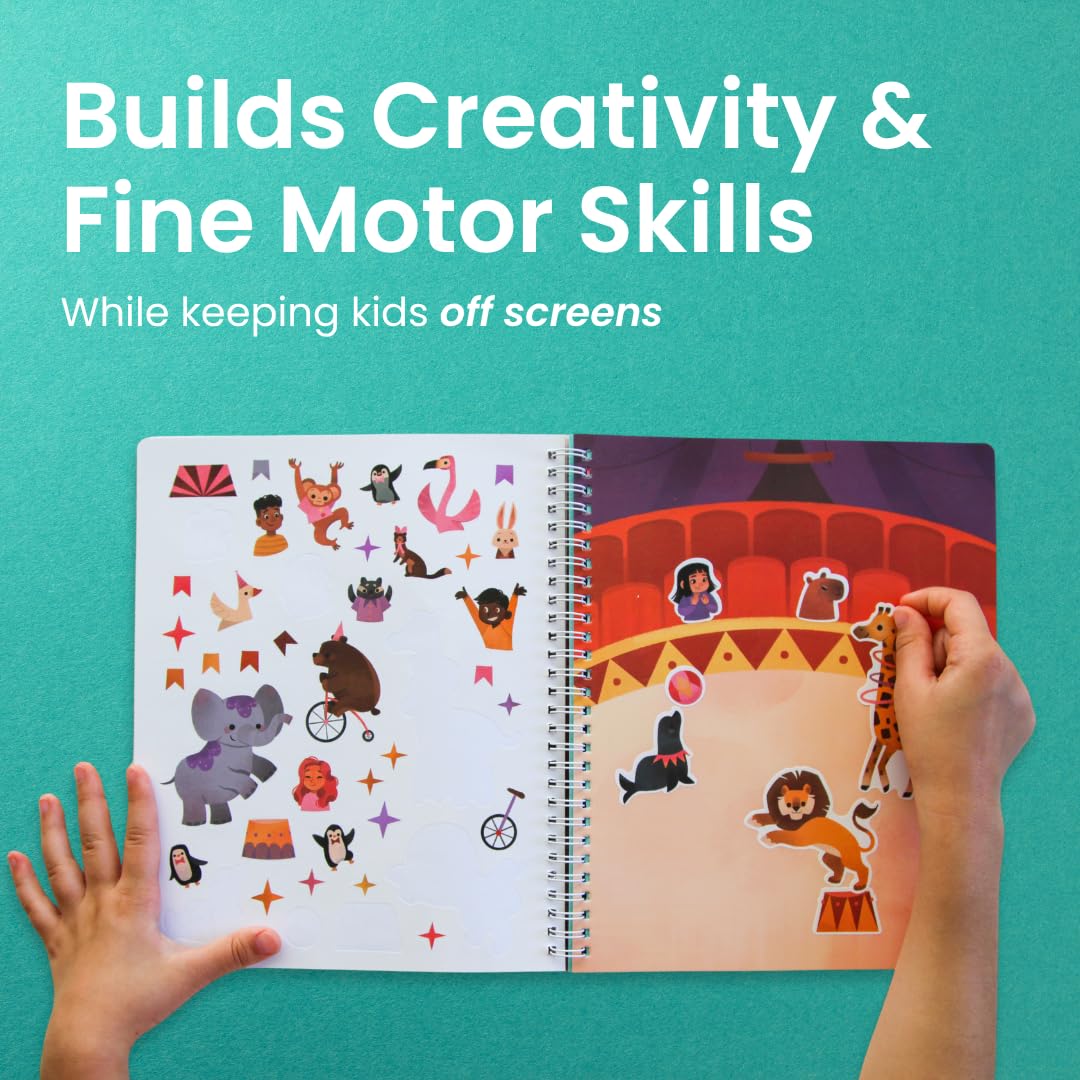 Cupkin Circus Show side-by-side pages make crafting simpler for little hands.