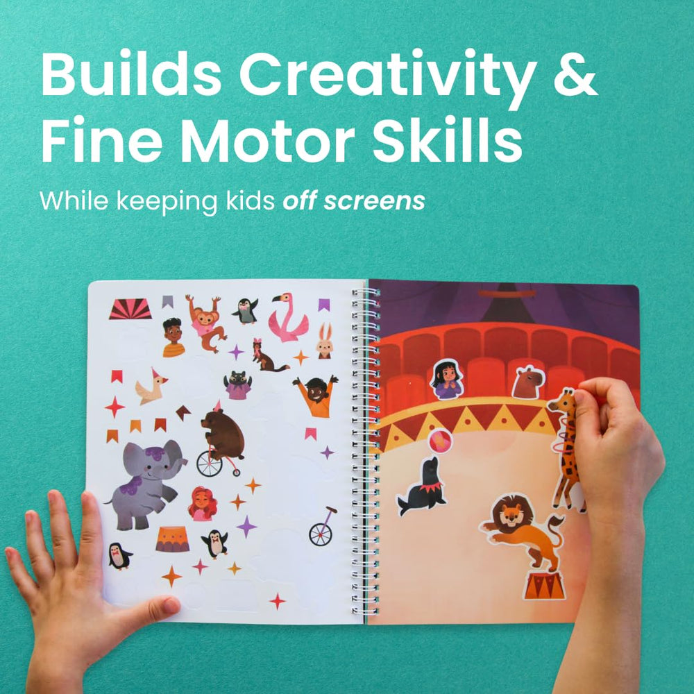 Cupkin Circus Show side-by-side pages make crafting simpler for little hands.