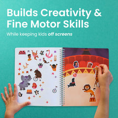 Cupkin Circus Show side-by-side pages make crafting simpler for little hands.