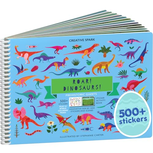 Cupkin Dinosaur Sticker Book Scene 1: vibrant T-Rex adventure, travel-friendly learning