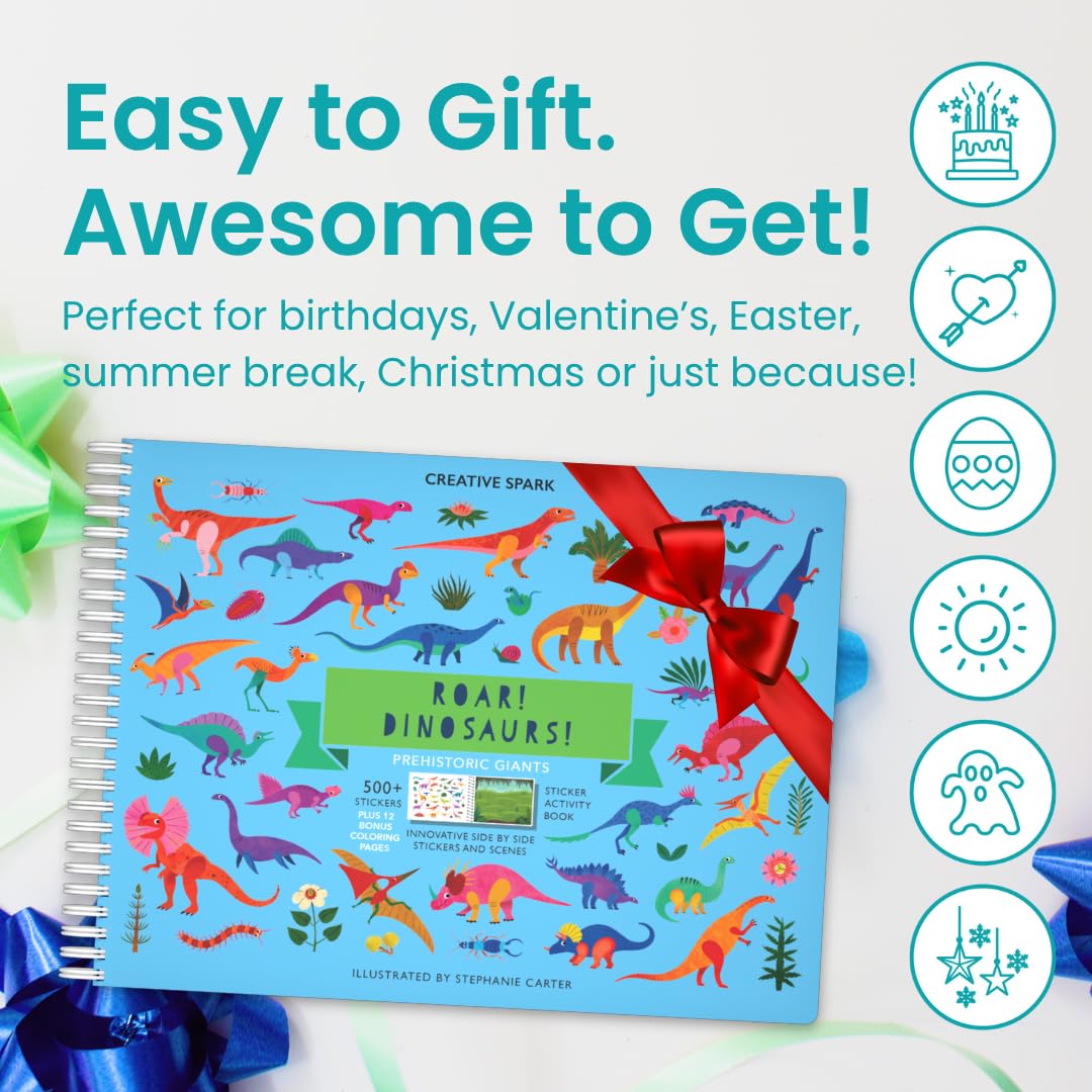Cupkin Dinosaur Sticker Book Scene 7: joyful stickers promote pretend play on adventures